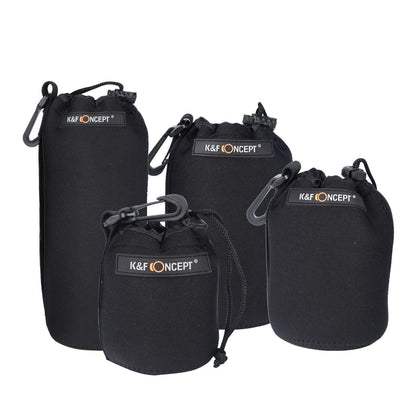 K&F Concept PH Soft Neoprene Lens Pouch Bag Case Set (S M L XL)
