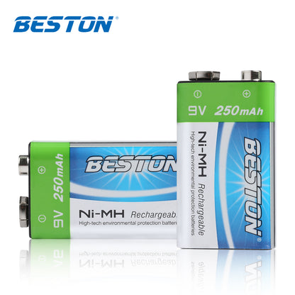 Beston 1pcs 9V 250mAh NI-MH Rechargeable Battery