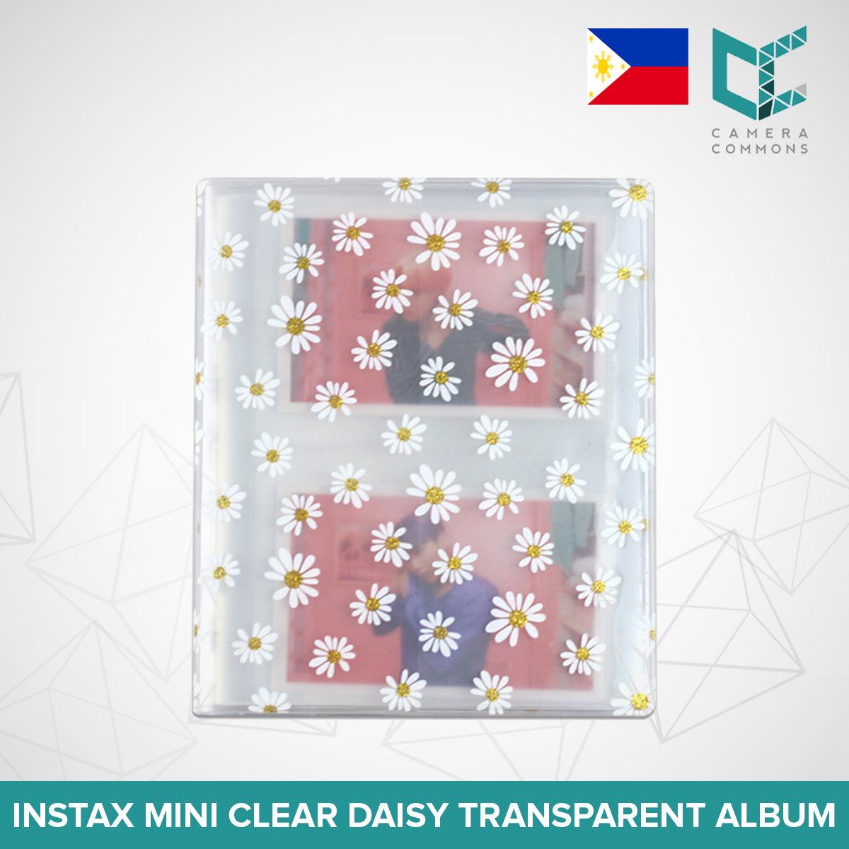 Photo Album 64 Pockets Slots Clear Transparent Daisy Plastic for Fujifilm Instax Mini Films
