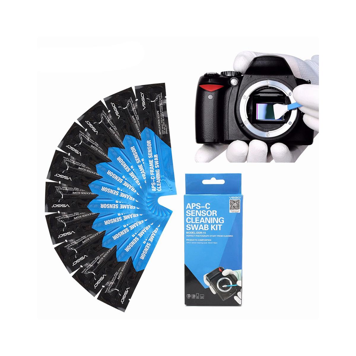 VSGO DDR-16 DSLR SLR Camera APS-C Sensor Cleaning Kit 12x16mm Cleaning Swabs 15ml Cleaner DDR16