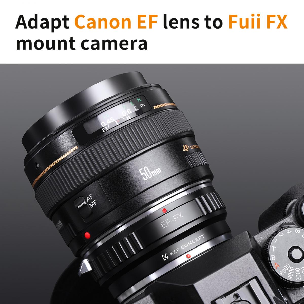 K&F Concept Canon EF Lenses to Fuji X Mount Camera Adapter EF-FX