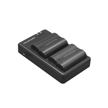 RAVPower EN-EL15 Camera Battery Charger with 2pcs Batteries Set for Nikon Cameras ENEL15