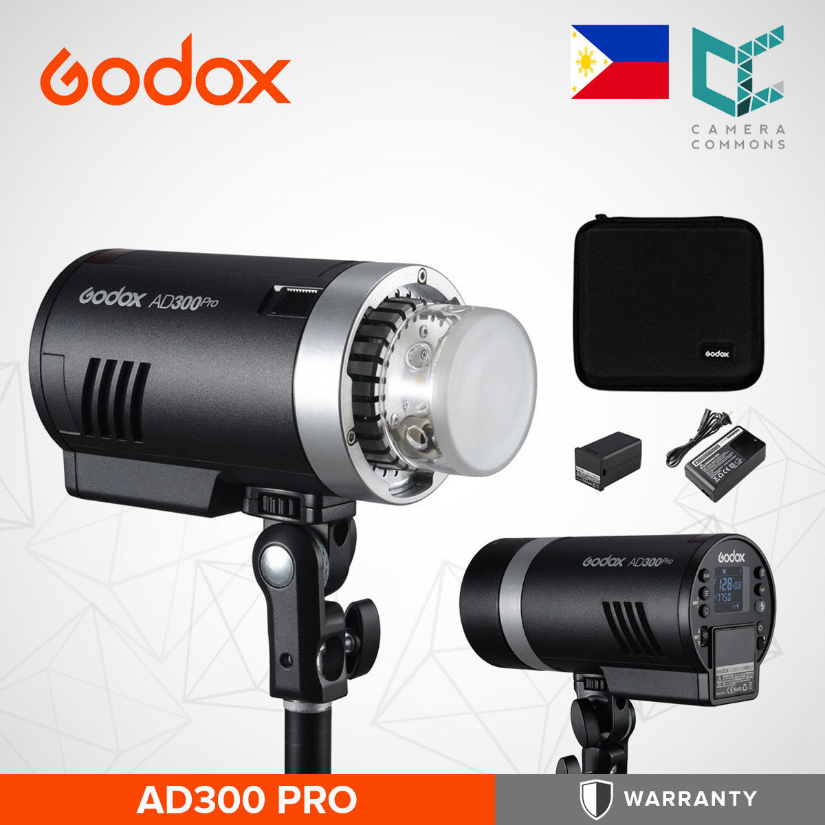 Godox AD300Pro AD300 Pro Outdoor Flash Light 300W TTL 2.4G 1/8000 HSS 0.01-1.5s with Recycling for Photography Studio Shoot