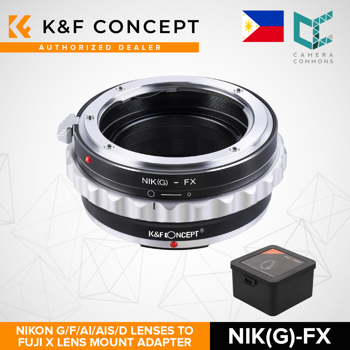 K&F Concept Nikon G/F/AI/AIS/D Lenses to Fujifilm Fuji X Mount Camera Adapter NIK (G) - FX