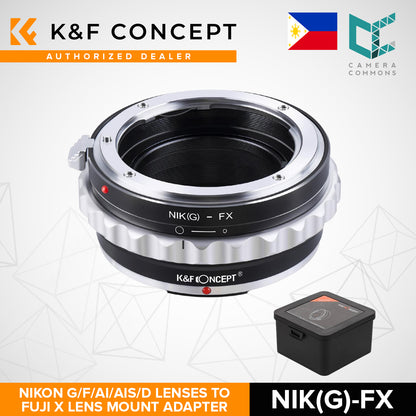 K&F Concept Nikon G/F/AI/AIS/D Lenses to Fujifilm Fuji X Mount Camera Adapter NIK (G) - FX