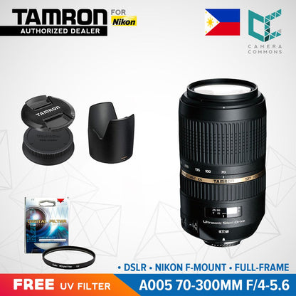 Tamron A005 SP 70-300mm f/4-5.6 Di VC USD Telephoto Zoom Lens for Nikon F Mount