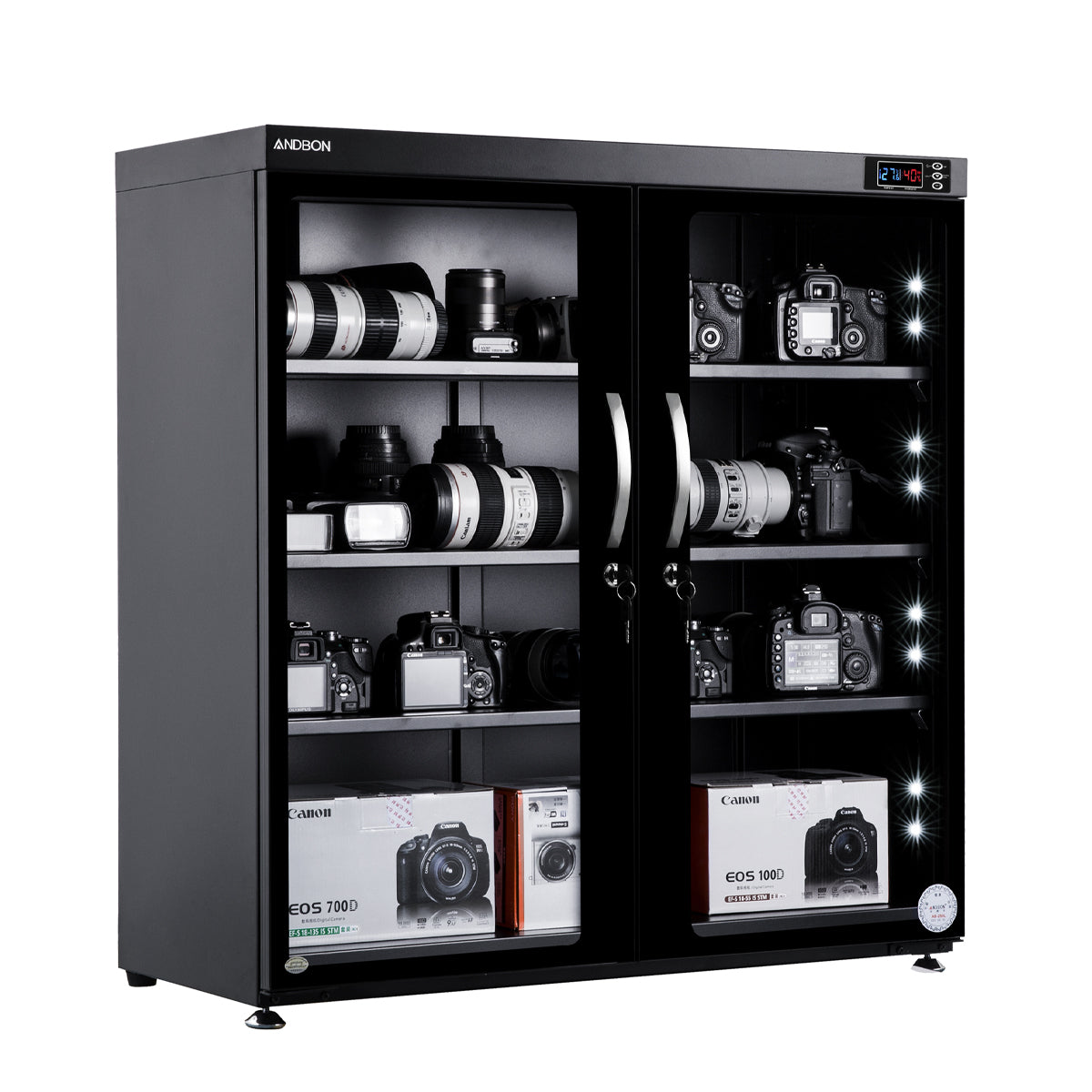 Andbon AD-250S Dry Cabinet Box Storage 250L Digital Display Automatic Humidity Controller Double Door for Camera Gear