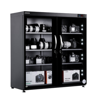 Andbon AD-250S Dry Cabinet Box Storage 250L Digital Display Automatic Humidity Controller Double Door for Camera Gear