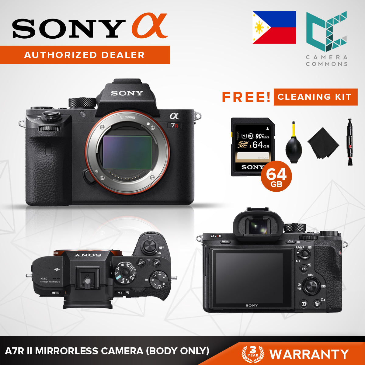 Sony ILCE-7RM2/ A7RM2 Alpha E-mount Camera with Full-frame Sensor, Body Only