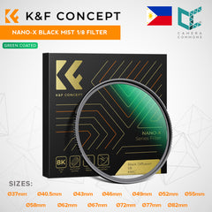 K&F Concept 37mm to 82mm Black Mist 1/8 Filter Waterproof and Scratch-Resistant Green Coated Nano-X