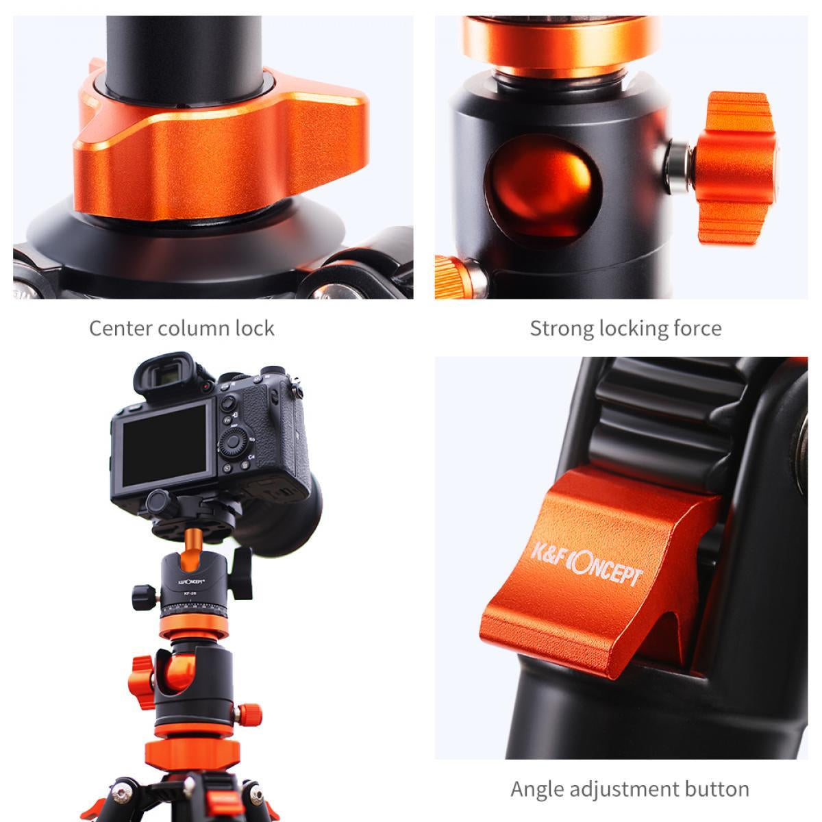 K&F Concept SA254T2 Lightweight Aluminum Compact Tripod KF09.090