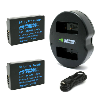 Wasabi Power LP-E17 Dual Kit Battery Charger for Canon Cameras LPE17