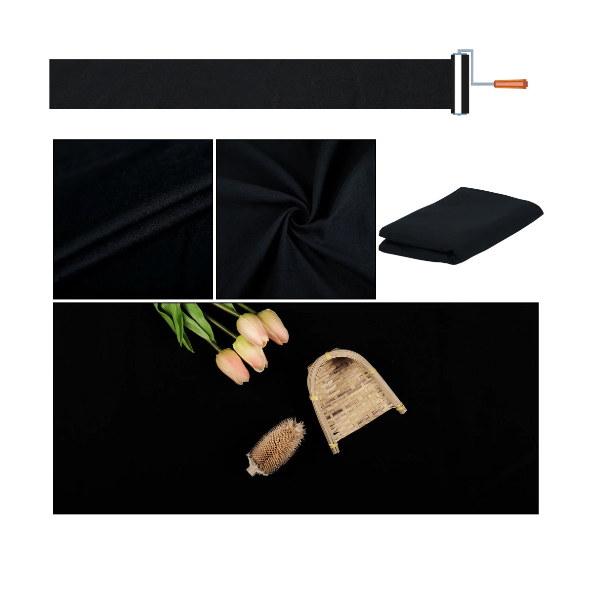 Muslin Black Cloth for Photography Background Backdrop Smooth Cotton Green Screen Chromakey Photo Studio Video