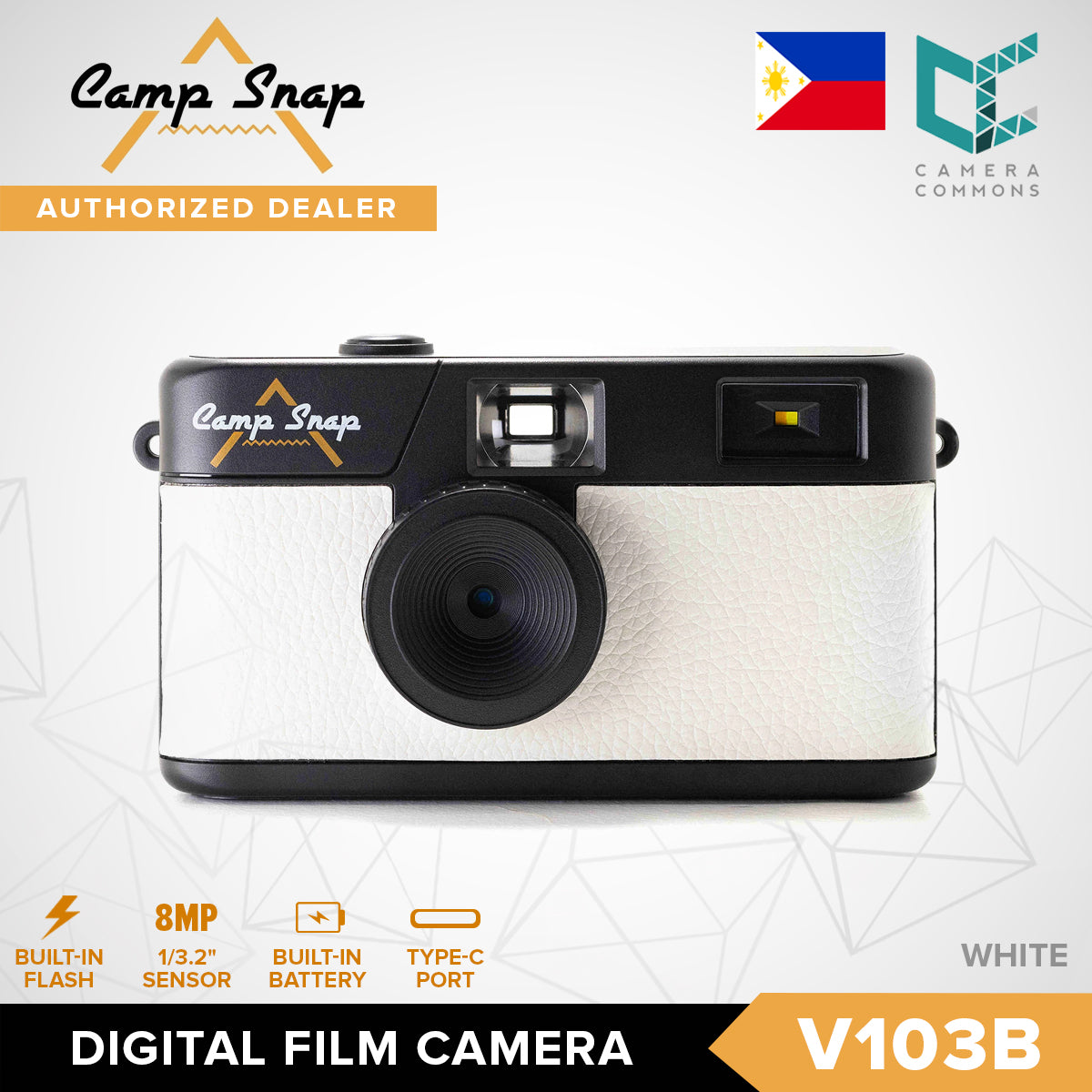 Camp Snap V103B / V105 Digital Film Camera 8MP Point and Shoot Vintage Photo Retro Screen Free with Flash Type C