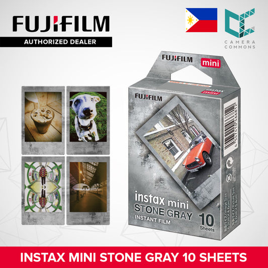 FUJIFILM Instax Mini Stone Gray Instant Film Rock Grey Vintage Halloween Vibe Design 10 Sheets
