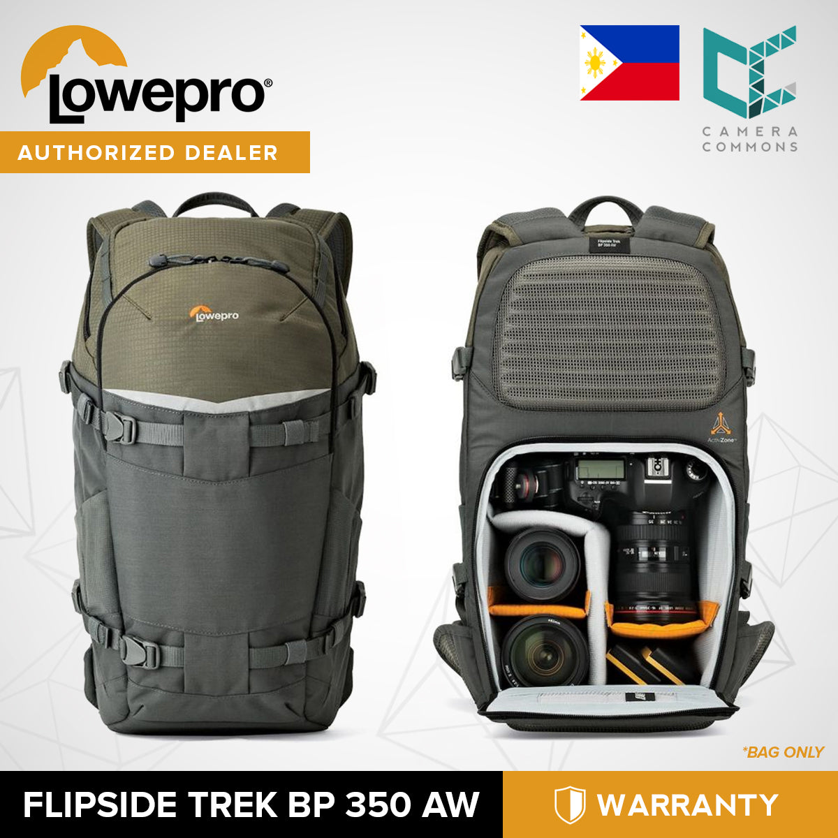 Lowepro Flipside Trek BP 350 AW Backpack for Camera Gears