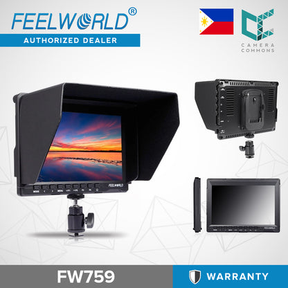 FEELWORLD FW759 7" IPS HDMI On-Camera Monitor with Sunshade and HDMI Lock 7 inches