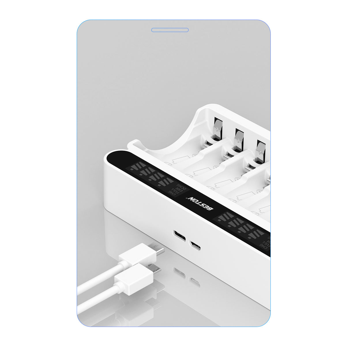 Beston C9024 LED C9024L Smart LCD 8 Bay Charger with Cable for Ni-MH AA AAA Battery