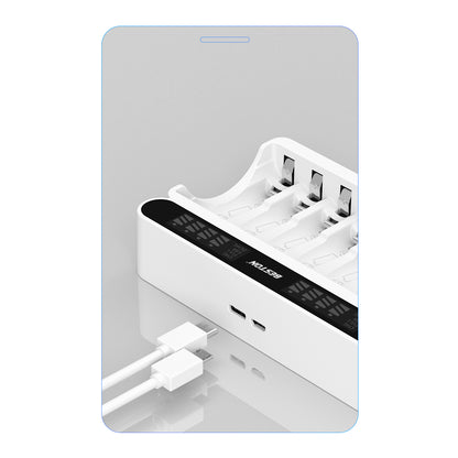 Beston C9024 LED C9024L Smart LCD 8 Bay Charger with Cable for Ni-MH AA AAA Battery