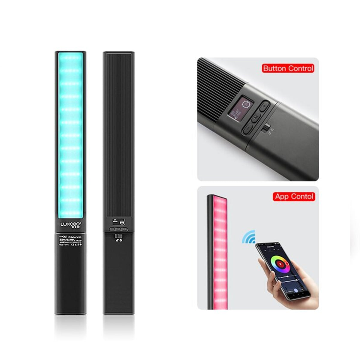 LUXCEO P6 LED Video Light Wand APP Control Full Color 12 Lighting Mode, CRIÃ¢ÂÂ¥95