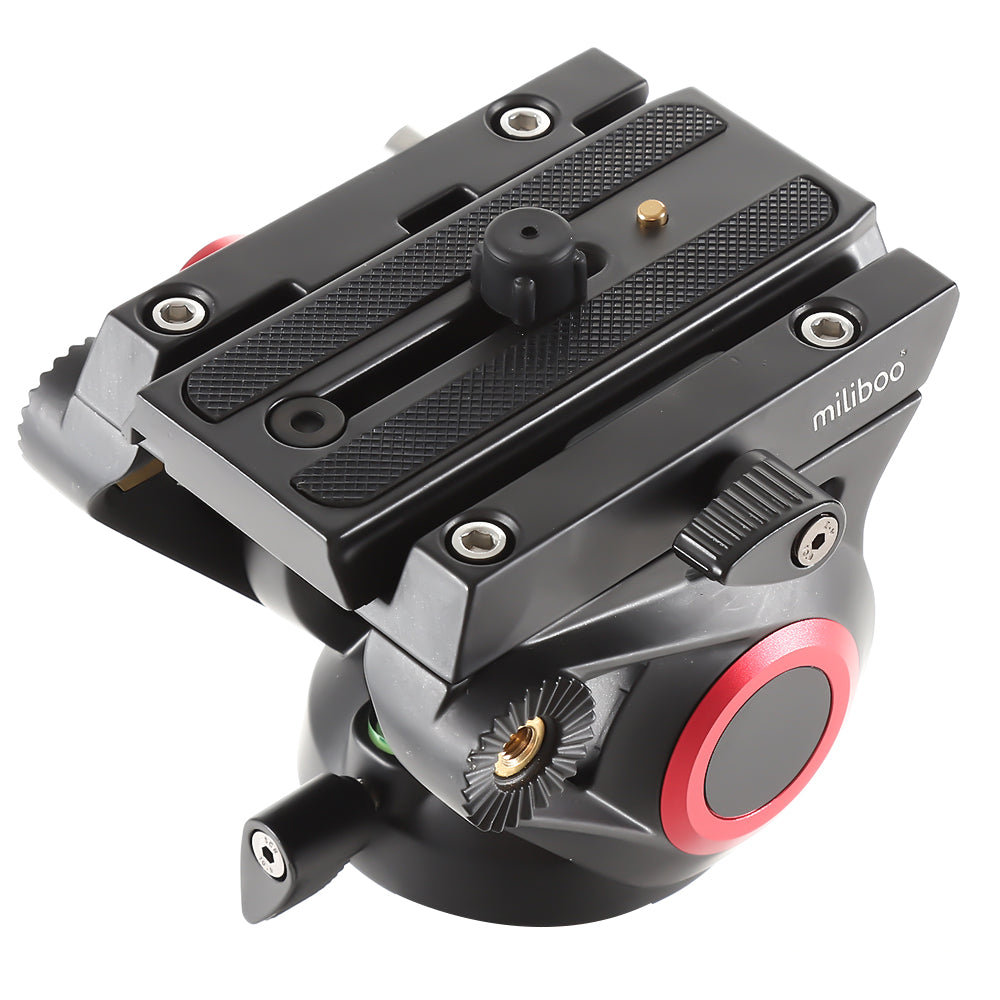 Miliboo MYT801 Fluid Head with 75mm Flat Base and Handle for Tripod