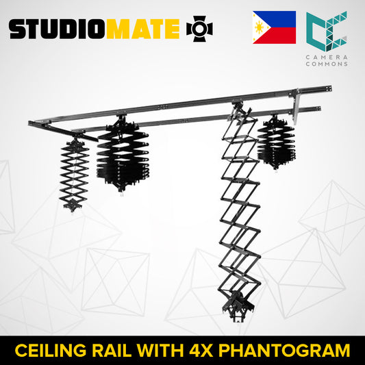 STUDIOMATE SM42 3m x 3m Ceiling Track Railing System with 4 Phantogram  Studio Accessories
