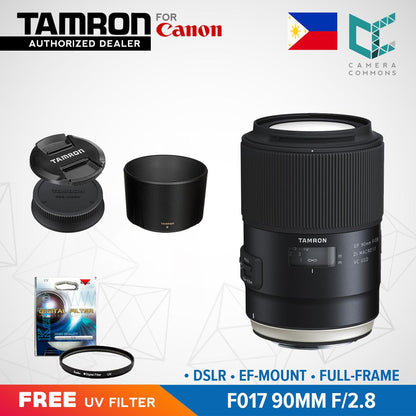 Tamron F017 SP 90mm f/2.8 Di Macro 1:1 VC USD Prime Lens for Canon EF EF-Mount