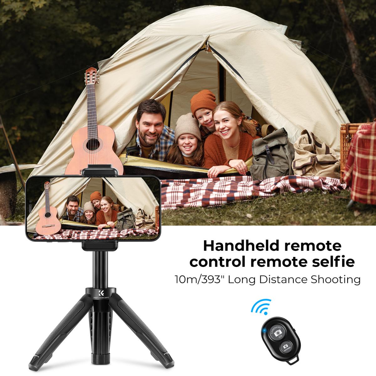 K&F Concept MS02 MS09 13.4'' 34cm Phone Tripod Desktop Stand Selfie Stick with Bluetooth Remote Control