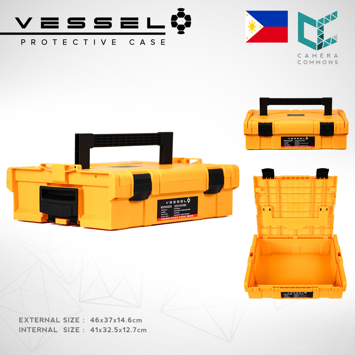 VESSEL VST4133S Small Hard Case Tool Box For Hardware Tools and Equipment VST4133 Stackable