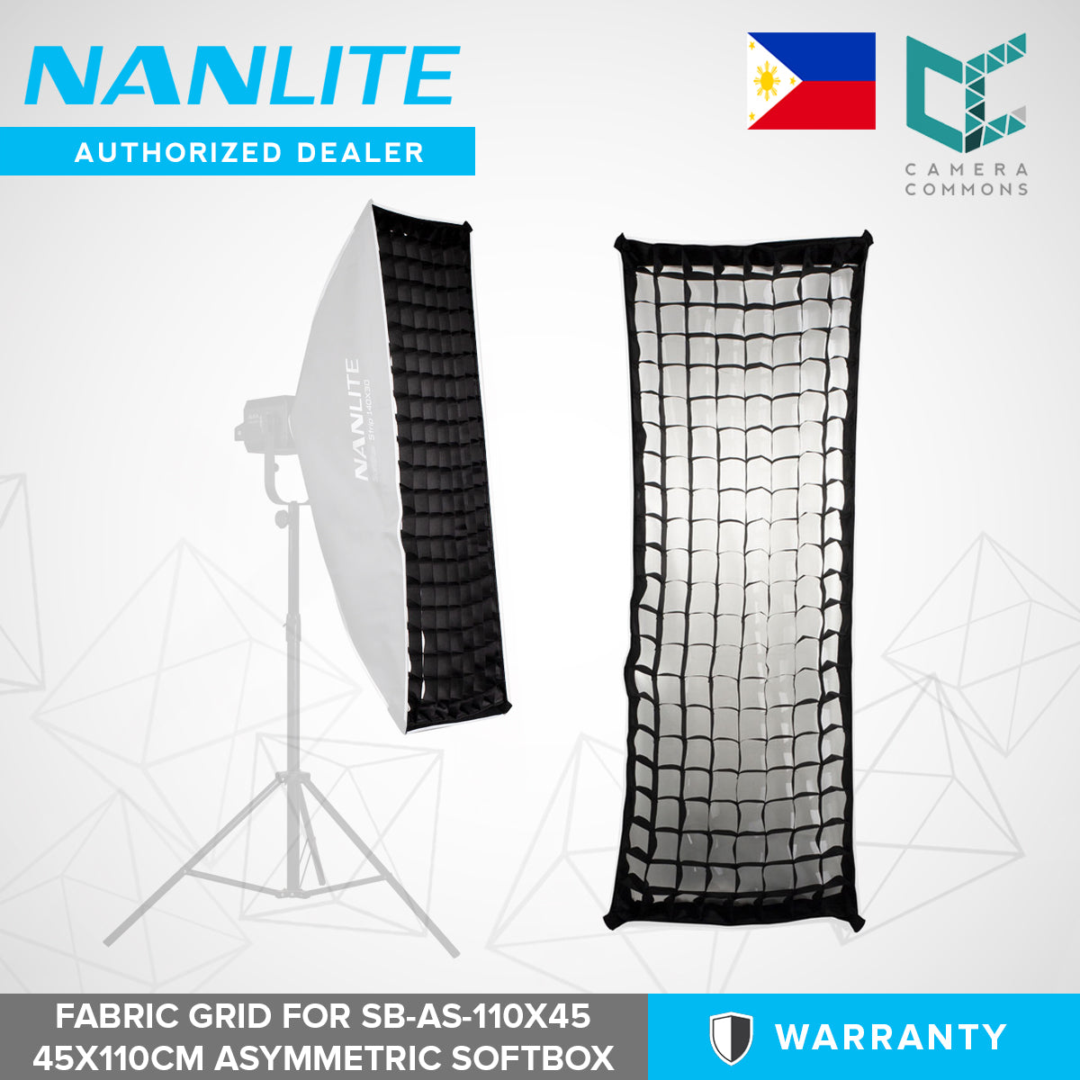 Nanlite 45x110cm Fabric Grid for Asymmetrical Stripbank Softbox SB-AS-110X45 EC-110X45 GRID ONLY