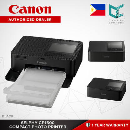Canon SELPHY CP1500 Ultra Compact Photo Printer Portable Built-in WiFi 4R Vibrant Photos Black White