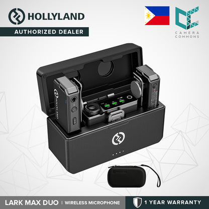 Hollyland Lark Max DUO 2-Person Wireless Microphone System (2.4 GHz, Black) Professional Audio Equipment