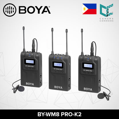 CLEARANCE BOYA BY-WM8 Pro-K2 UHF Dual-Channel Wireless Lavalier (576.4-599.9 MHz, 568.6-592 MHz)