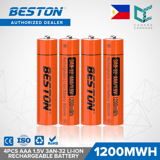 Beston 4pcs AAA 1.5V 1200mWh 3AN-32 Li-ion Rechargeable Batteries