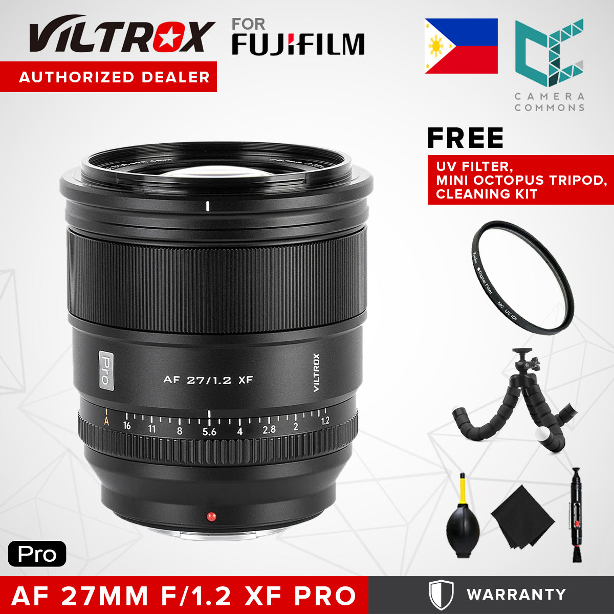 CLEARANCE Viltrox AF 27mm F1.2 Pro XF Ultra Large Aperture APS-C Prime Lens for FUJI Xmount Camera