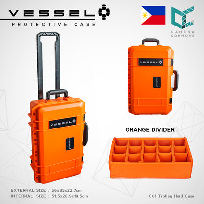 VESSEL CC1 Trolley Hard Case Camera Photography Equipment Case with Wheels (Black)