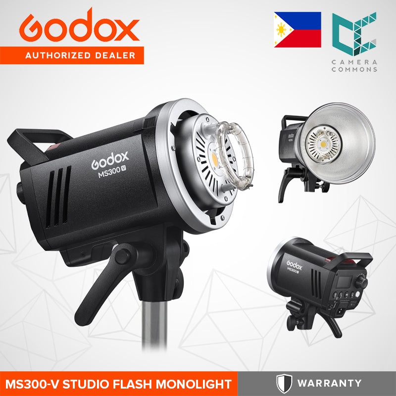 Godox MS300 MS300V Monolight Studio Flash Strobe Light Monolight 300Ws Max Godox 2.4G Wireless X System GN58 5600K with 150W Modeling Lamp Bowens Mount for Indoor Studio Photography