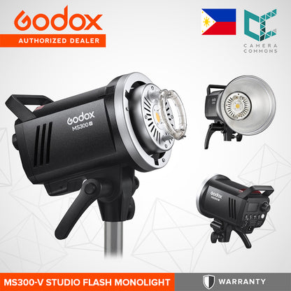 Godox MS300 MS300V Monolight Studio Flash Strobe Light Monolight 300Ws Max Godox 2.4G Wireless X System GN58 5600K with 150W Modeling Lamp Bowens Mount for Indoor Studio Photography