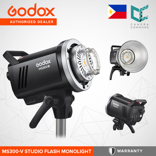 Godox MS300 MS300V Monolight Studio Flash Strobe Light Monolight 300Ws Max Godox 2.4G Wireless X System GN58 5600K with 150W Modeling Lamp Bowens Mount for Indoor Studio Photography