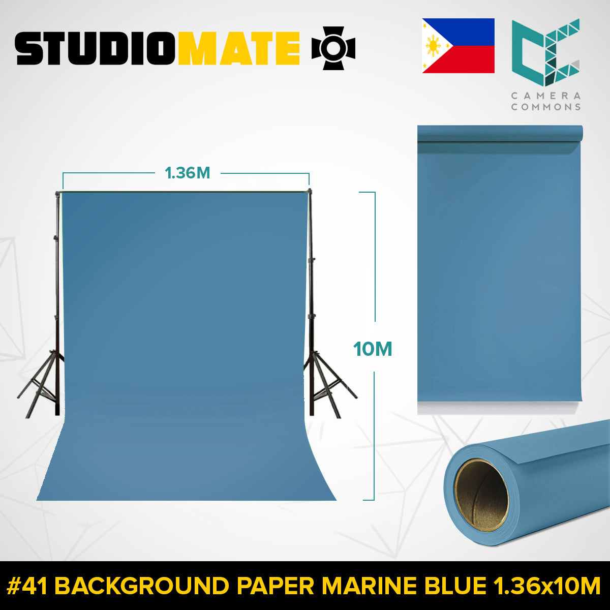 Studiomate Seamless Photography Videography Backdrop Background Paper 1.36x10m / 4.46 x 32 ft Studio Equipment
