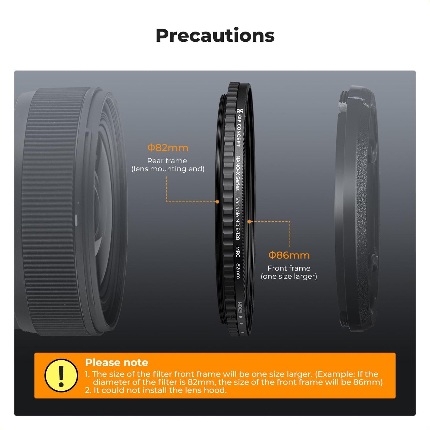 CLEARANCE K&F Concept ND8 to ND128 Variable Neutral Density Filter Slim Fader ND Filter Nanotec Ultra-Slim 37mm 40.5mm 43mm 46mm 52mm 55mm 58mm 62mm 67mm 72mm 77mm 82mm
