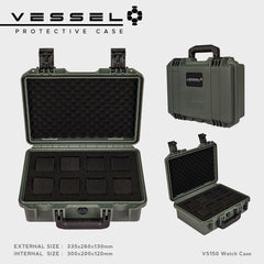 VESSEL Watch Case Organizer Storage Hard Cases with Foam for Watches