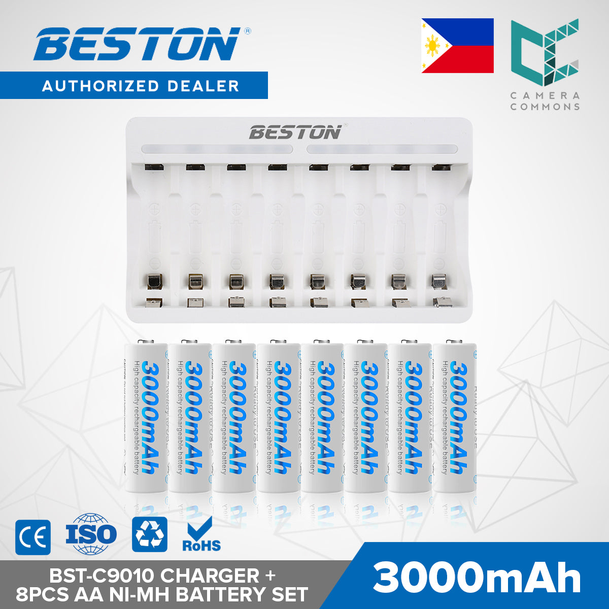 Beston SET C9010 Charger + AA AAA Nimh Battery 1200mah 1300mah 3000mah