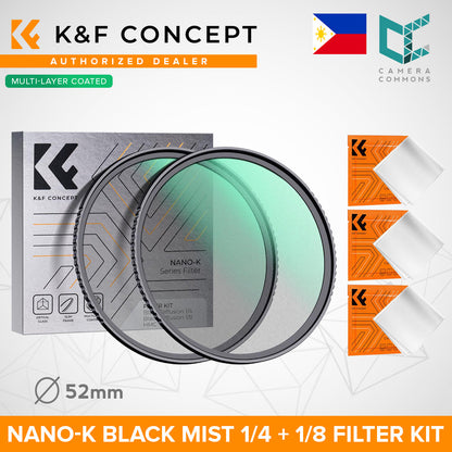 CLEARANCE KF FILTERS 72mm,K series 1/4 +1/8 black diffusion filters +3pcs cleaning clothes