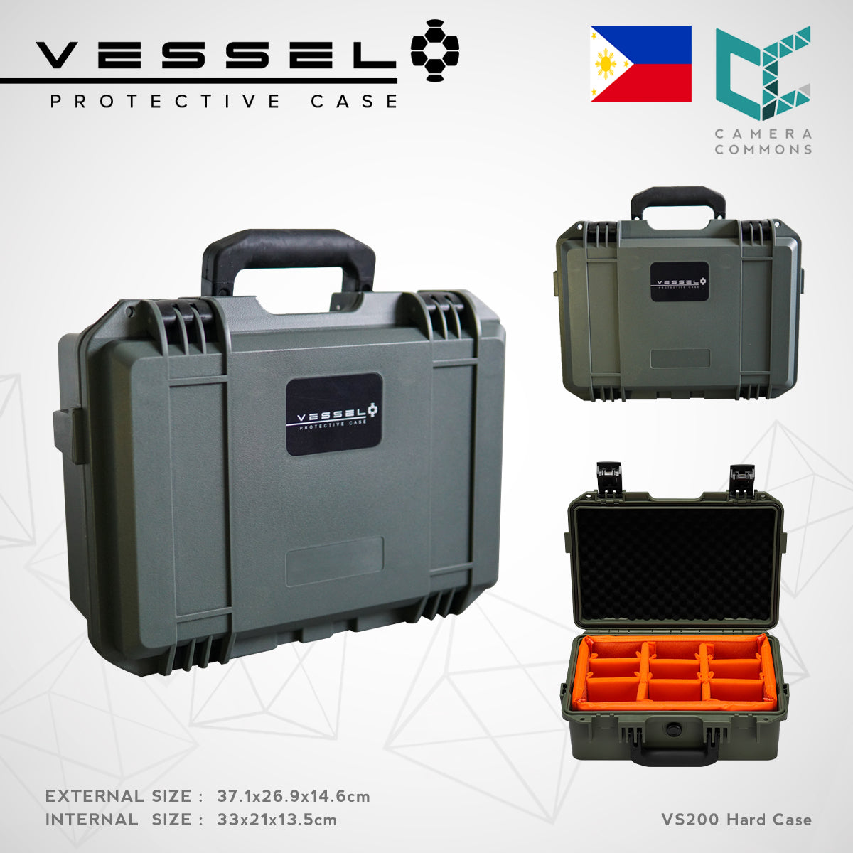VESSEL VS200 Portable Hard Case for Photography, Equipment, Audio Instruments and other devices VS3321L