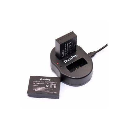 DuraPro LP-E12 USB Dual Charger For Canon M 100D Kiss X7 Rebel SL1 EOS M10 DSLR Camera