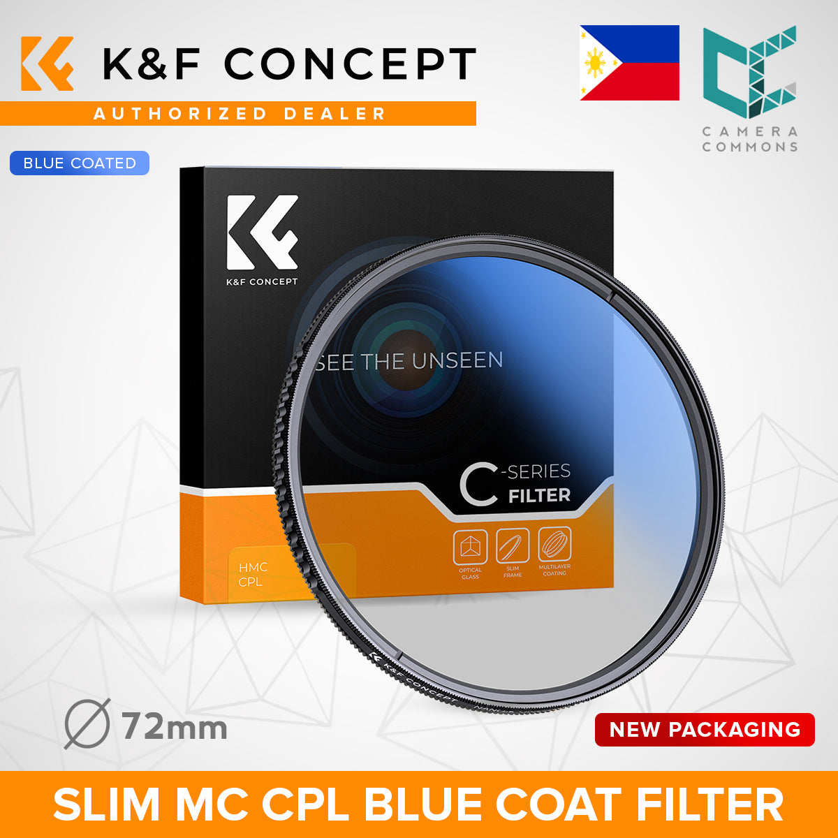 CLEARANCE KF FILTER CPL FILTER, SLIM BLUE MULTICOATED 46MM