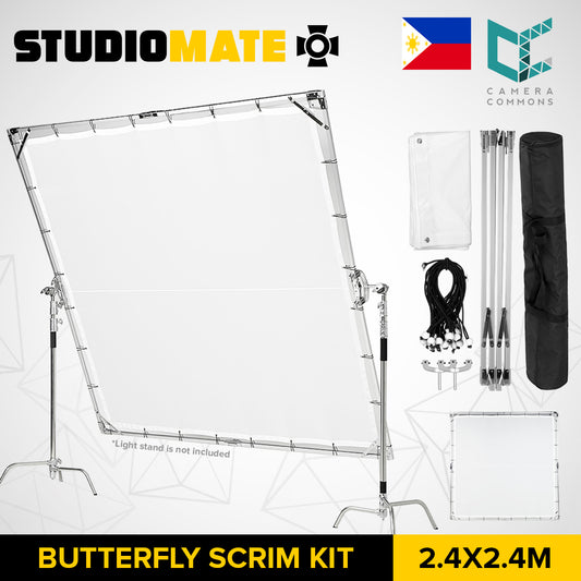 STUDIOMATE SM49 2.4x2.4m Butterfly Scrim Kit with Cloth for Studio Photography