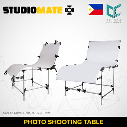 CLEARANCE STUDIOMATE Photo Shooting Table for Product Shoots Aluminum Alloy (100x200cm, 60x130cm)