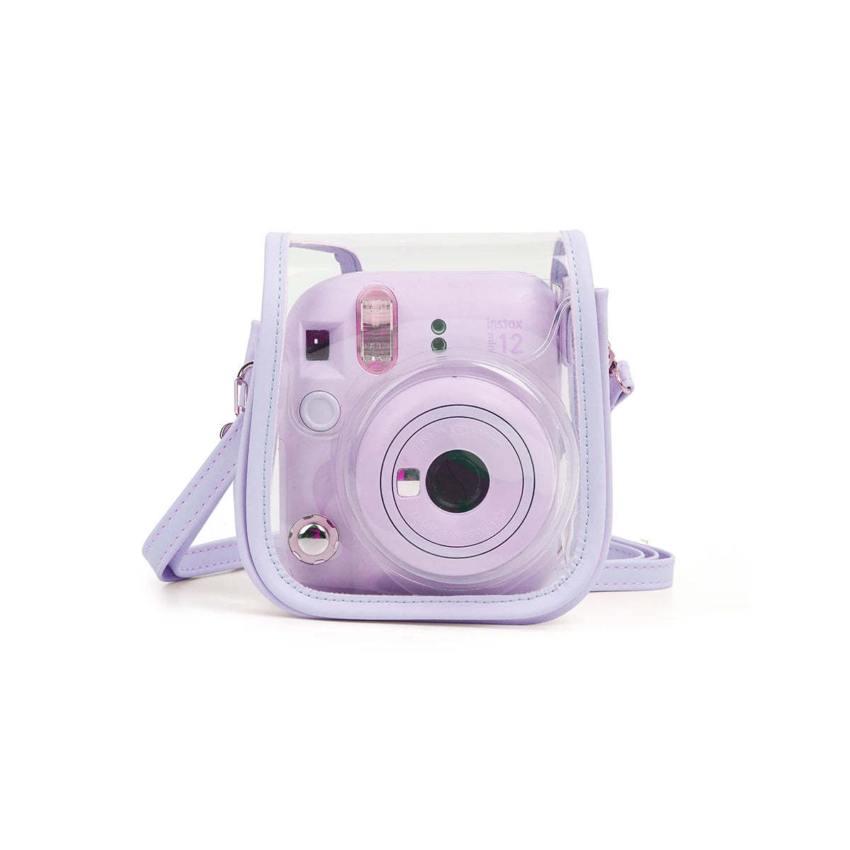 Clear Jelly Case Water Resistant Transparent Protective Cover Sling Bag for Fujifilm Instax Mini 12 Instant Camera